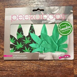Peekaboos Premium Pasties - Green and Black Leaf Design